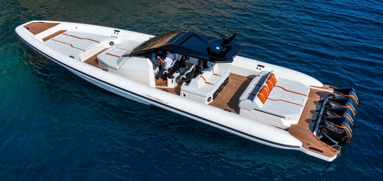 TechnoHull Alpha 50 — gommone 103 nodi, 5 fuoribordo, Dynastream hull